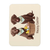 Happy Oaster Chocolate Labrador Retriever Hunde Magnet (Vertikal)