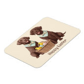 Happy Oaster Chocolate Labrador Retriever Hunde Magnet (Linke Seite)