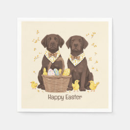 Happy Oaster Chocolate Labrador Retriever Hunde Serviette