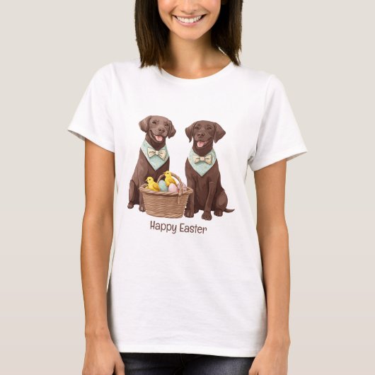 Happy Oaster Chocolate Labrador Retriever Hunde T-Shirt (Vorderseite)