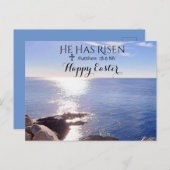 Happy Oaster Christ hat Risen Blue Ocean Foto Postkarte (Vorne/Hinten)