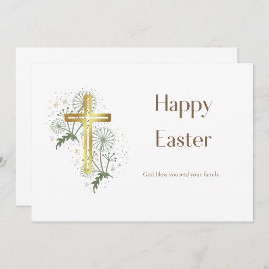 Happy Oaster Christlich Card Einladung (Vorne/Hinten)