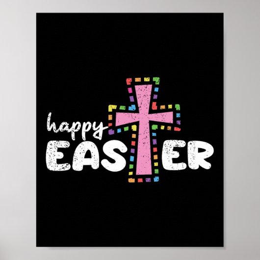Happy Oaster Christlich Ei Junting Spring Cross Poster (Vorne)