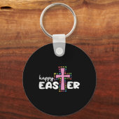 Happy Oaster Christlich Ei Junting Spring Cross Schlüsselanhänger (Vorderseite)
