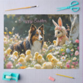 Happy Oaster Collie und Chicks Seidenpapier (Basteln)
