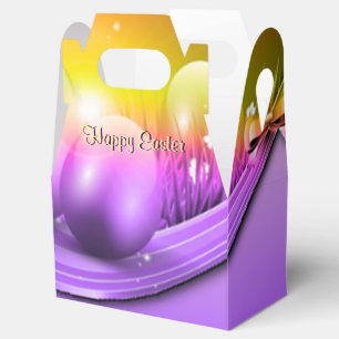 Happy Oaster Colored Eggs Gable Favor Box Geschenkschachtel