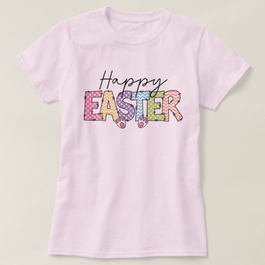 Happy Oaster Colorful Bunny Design T-Shirt (Design vorne)