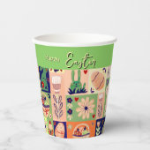 Happy Oaster Colorful Collage Pappbecher (Vorderseite)