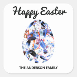 Happy Oaster Colorful Egg Springtime Quadratischer Aufkleber