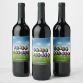 Happy Oaster Colorful Eggs Weinetikett (Flaschen)