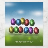 Happy Oaster Colorful Eggs Weinetikett (Einzelnes Label)