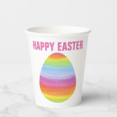 Happy Oaster Colorful Stripes Strippeneier Pappbecher (Vorderseite)