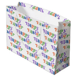 Happy Oaster Colorful Whimsical Retro Typografie Große Geschenktüte
