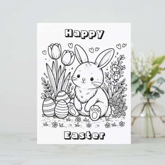 Happy Oaster Coloring Pages (Stehend Vorderseite)