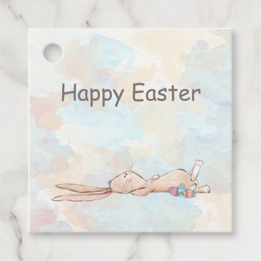Happy Oaster Cool Bunny Rabbit Eggs Platz Geschenkanhänger (Vorderseite)