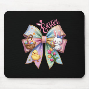 Happy Oaster Coquette Bow Niedlich Bunny Hunt Eggs Mousepad