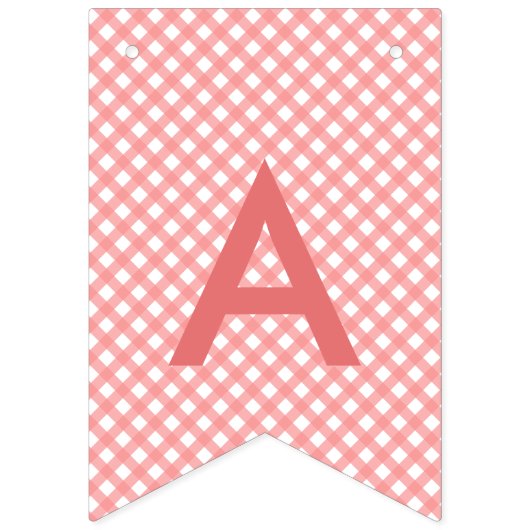 Happy Oaster - Coral Gingham & Oaster Bunnies Wimpelkette (Dritte Fahne)