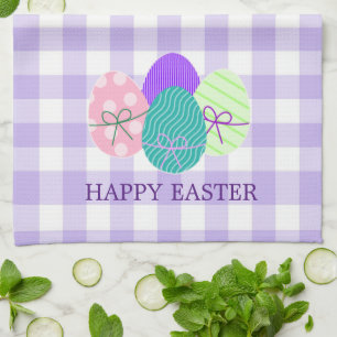 Happy Oaster Country Lavender Gingham Pattern Geschirrtuch