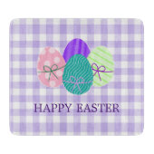 Happy Oaster Country Lavender Gingham Pattern Schneidebrett (Vorderseite)