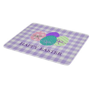 Happy Oaster Country Lavender Gingham Pattern Schneidebrett