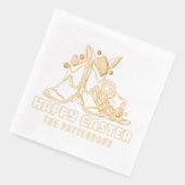 Happy Oaster Cowboy Boots Western Personalisiert Servietten Mit Folie (Links)