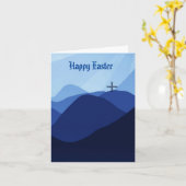 Happy Oaster Cross auf blauen Bergen Karte (Gelbe Blume)
