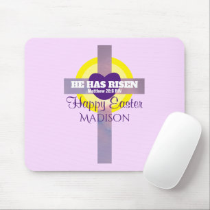 Happy Oaster Cross Bible Verse Individuelle Name L Mousepad