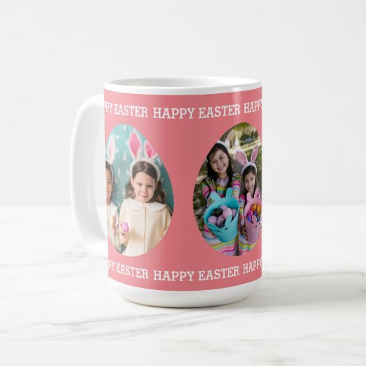 Happy Oaster Custom 3 Egg Foto Collage Urlaub Kaffeetasse (Vorderseite Links)