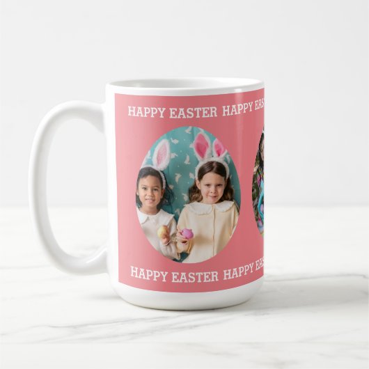 Happy Oaster Custom 3 Egg Foto Collage Urlaub Kaffeetasse (Links)