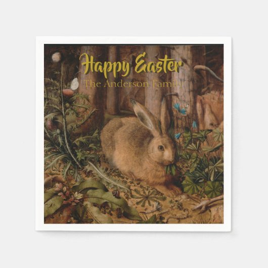 Happy Oaster Custom Rabbit Year Personalisiert P N Serviette (Vorderseite)