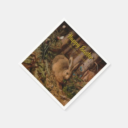 Happy Oaster Custom Rabbit Year Personalisiert P N Serviette (Ecke)