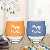 Happy Oaster Custom Set of 2 Stemless Wine Glasses Weinglas Ohne Stiel
