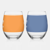 Happy Oaster Custom Set of 2 Stemless Wine Glasses Weinglas Ohne Stiel (Links)