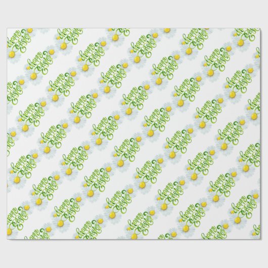 Happy Oaster Daises Osterpackpapier Geschenkpapier (Flach)