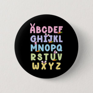 Happy Oaster Day Alphabet Abcs Elemeno für Lehrer Button