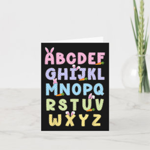 Happy Oaster Day Alphabet Abcs Elemeno für Lehrer Karte