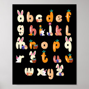Happy Oaster Day Alphabet Abcs Elemeno für Lehrer Poster