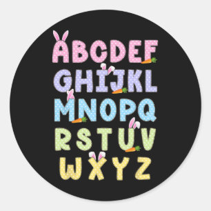 Happy Oaster Day Alphabet Abcs Elemeno für Lehrer Runder Aufkleber