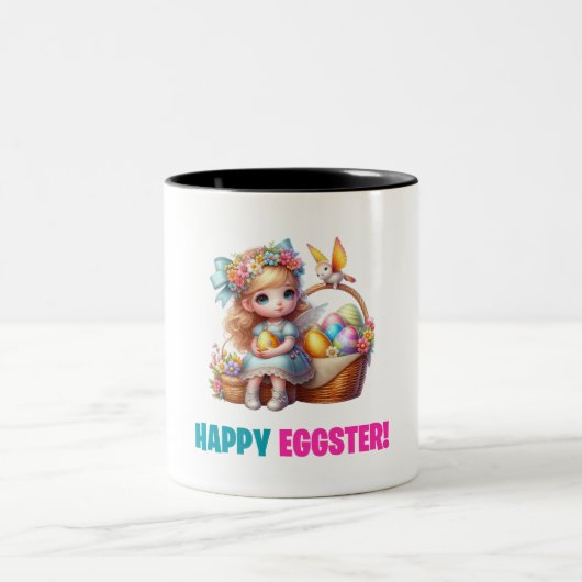 Happy Oaster Day - Baby Rabbit Zweifarbige Tasse (Mittel)