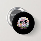 Happy Oaster Day Bunny Eggs Niedlich Happy Oaster Button (Vorne & Hinten)