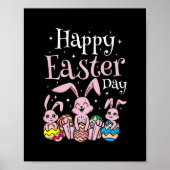 Happy Oaster Day Bunny Rabbit Egg Jagen Poster (Vorne)