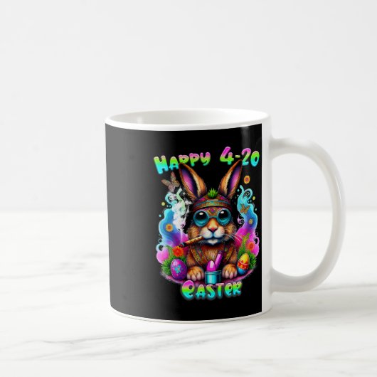 Happy Oaster Day Bunny Smoking Wewn Funny Kaffeetasse (Rechts)