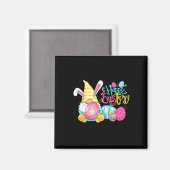 Happy Oaster Day Bunny Spring Gnome Ostereier Jung Magnet (Vorderseite/Rückseite)