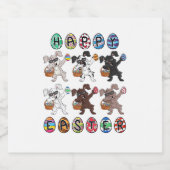 Happy Oaster Day Dabbing Kaninchen Eier Kleinkinde Schaumweinetikett (Einzelnes Label)