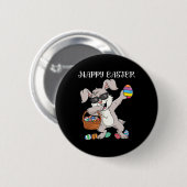 Happy Oaster Day Dabbing Rabbit Eggs Kleinkind Boy Button (Vorne & Hinten)