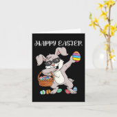 Happy Oaster Day Dabbing Rabbit Eggs Kleinkind Boy Karte (Gelbe Blume)