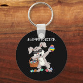 Happy Oaster Day Dabbing Rabbit Eggs Kleinkind Boy Schlüsselanhänger (Vorderseite)