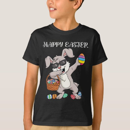 Happy Oaster Day Dabbing Rabbit Eggs Kleinkind Boy T-Shirt (Vorderseite)