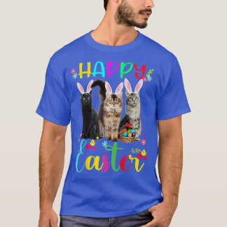 Happy Oaster Day Drei Katzen Tragen Sonnenanbeter T-Shirt