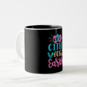 Happy Oaster Day - Ei Lover Zweifarbige Tasse (Vorderseite Links)